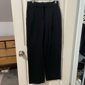 J Crew high rise pleated black trousers